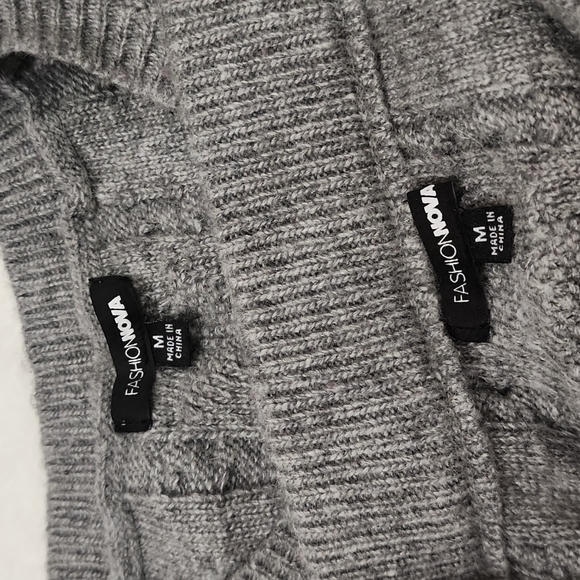 Fashion Nova Wool You Take Me There Gray Sweater Skirt Set M - Picture 5 of 9